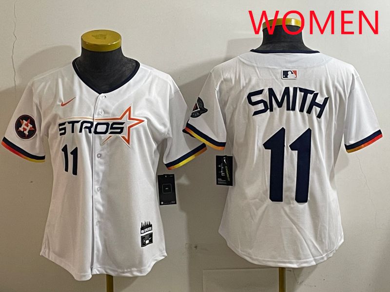 Women Houston Astros #11 Smith White three generations Joint Name Nike 2025 MLB Jersey style 5->women mlb jersey->Women Jersey